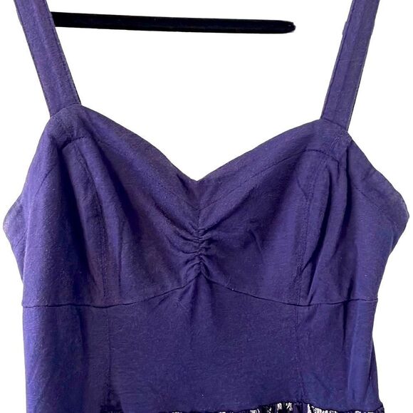 Mudd blue solid and print adjustable strap maxi dress Junior size M - Picture 2 of 11